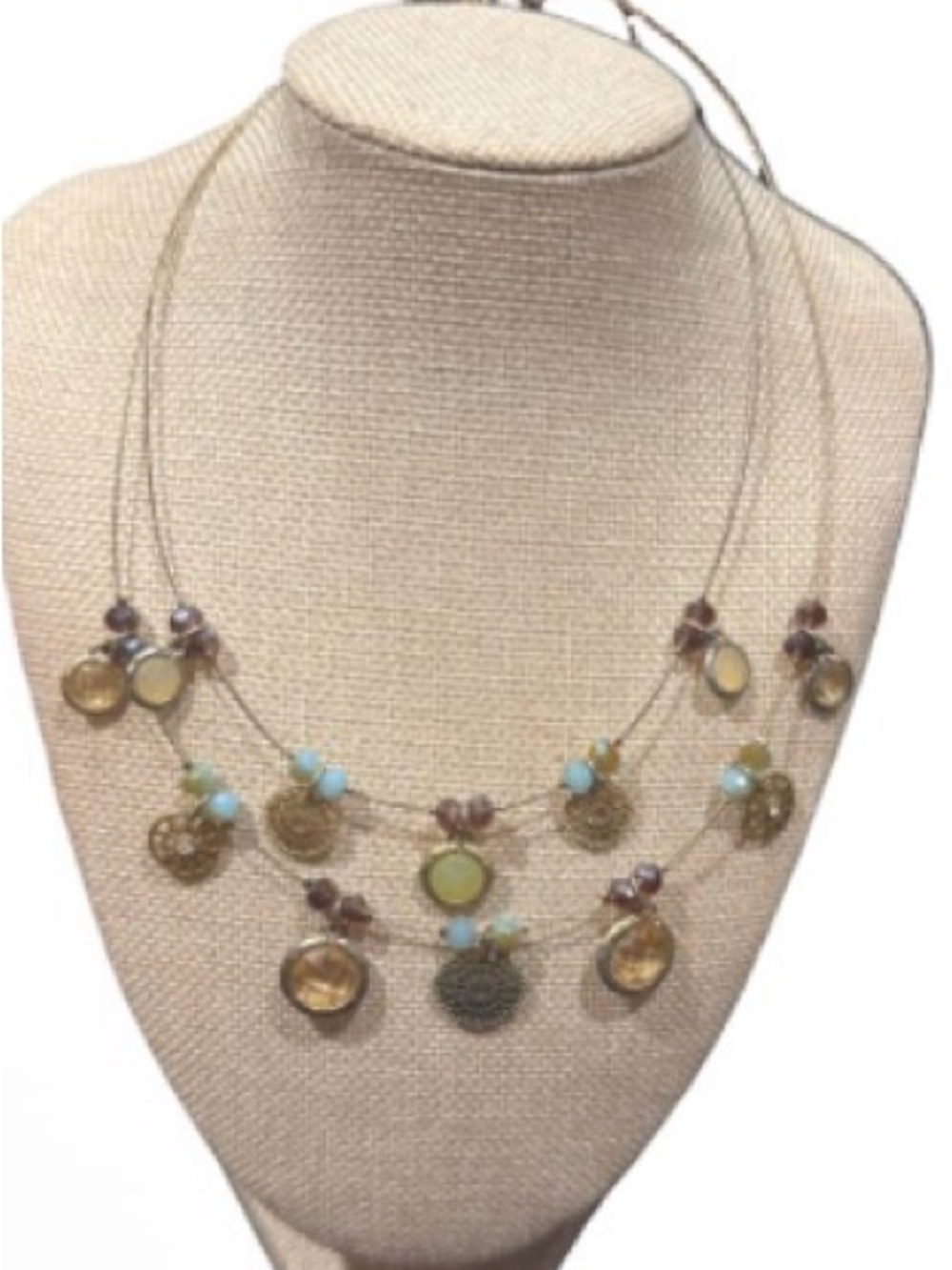 lonna & lilly Gold-Tone Multi Strand Necklace with Pastel Beads